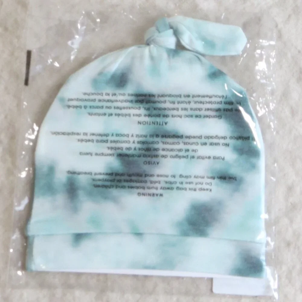 Copper Pearl Top Knot Baby Beanie Hat 'Bahama' Newborn 0-4 Months Green